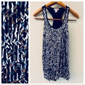 Super sparkly racerback tank with oblong sequins